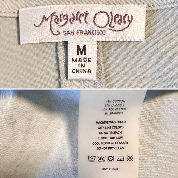 Margaret O’Leary Anchor Button Stretch Straight Skirt Raw Hem Sz M Blue Gray - Picture 7 of 7